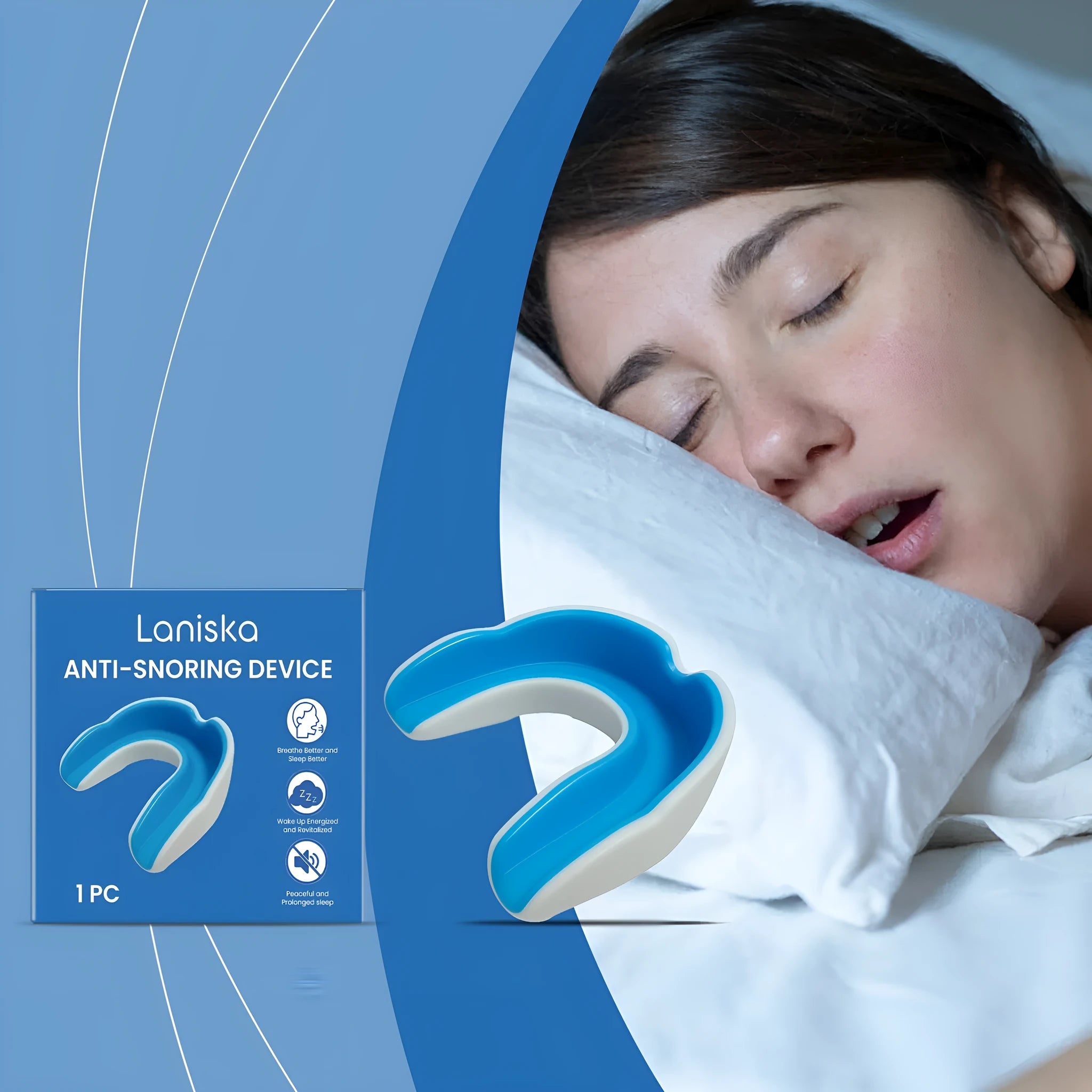 Standard specification anti-snoring device with one snoring stopper unit for nighttime sleep management