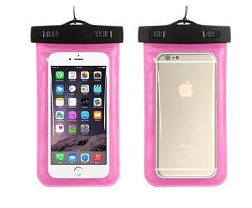 AQUA-ONE waterproof PVC phone pouch with clear touch screen, shown in blue colour