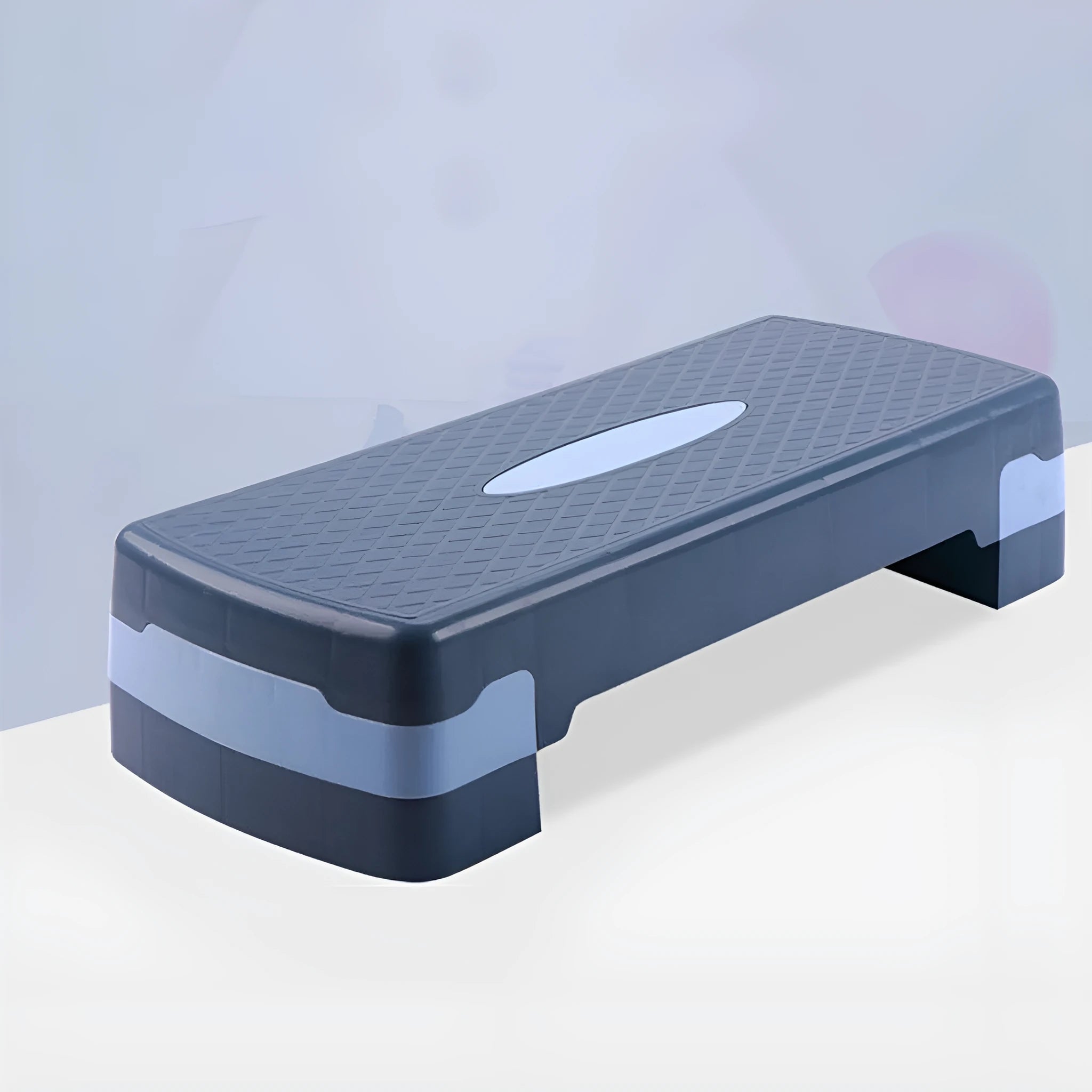 Grey Fit Step aerobic fitness platform for home workouts, showing its 68cm length and 15cm height.
