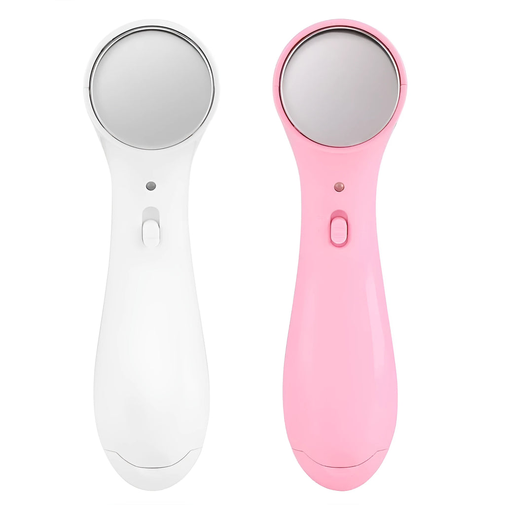 Electric facial massager in white: ultrasonic and ionic skin firming device with wrinkle removal function, approx 15cm long