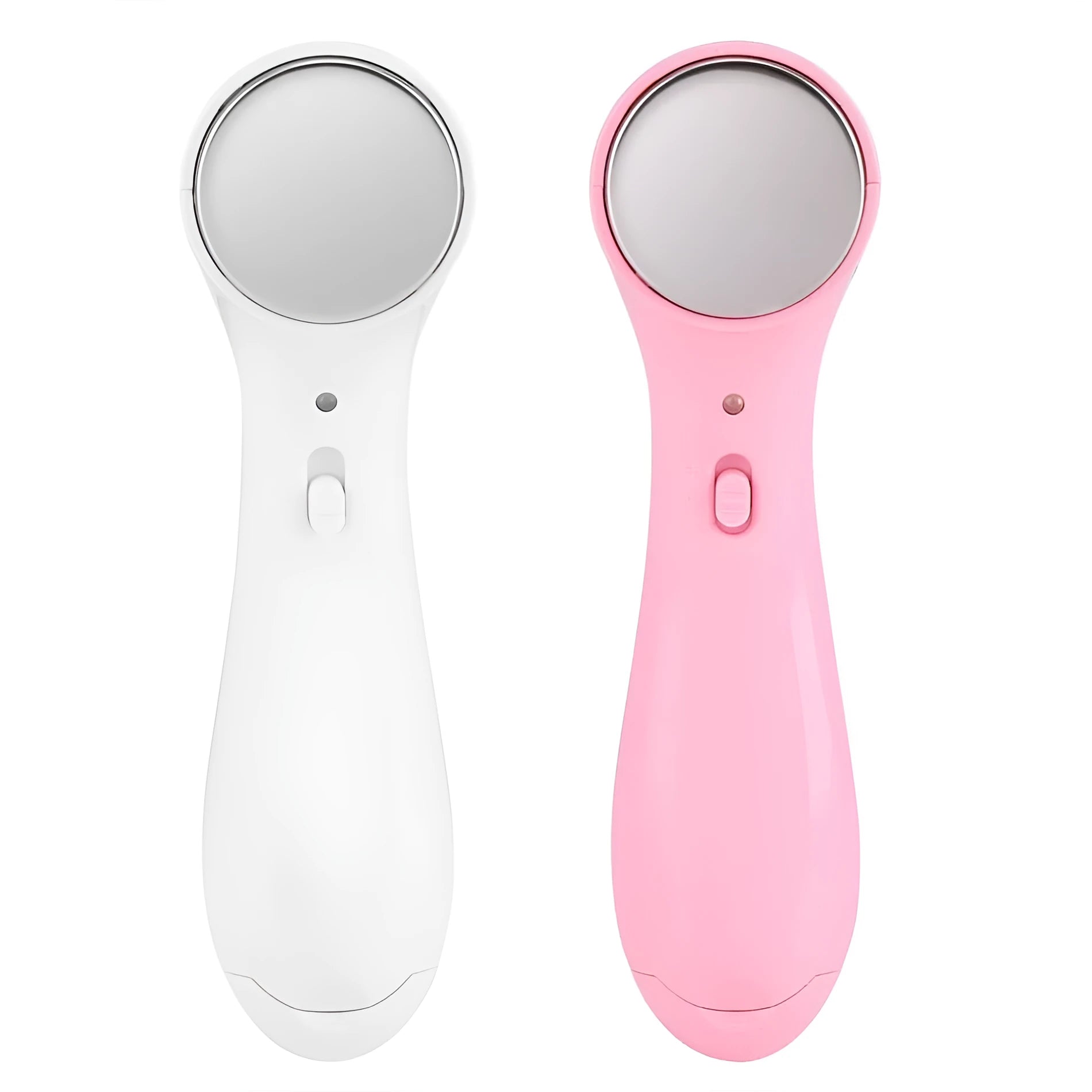 Electric facial massager in white: ultrasonic and ionic skin firming device with wrinkle removal function, approx 15cm long