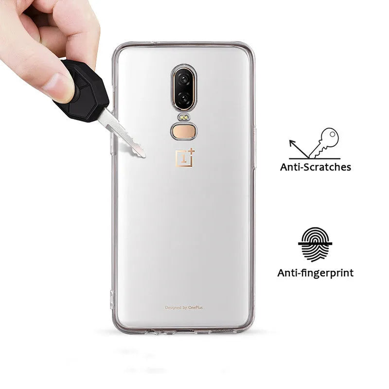 Transparent TPU phone case back cover for OnePlus 3T to 8 Pro and Nord models
