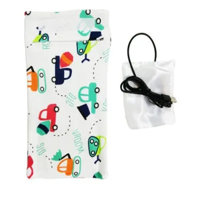 USB milk warmer insulated bag, 28cm x 13cm, cotton spandex, 5V bottle heater cover for pram travel