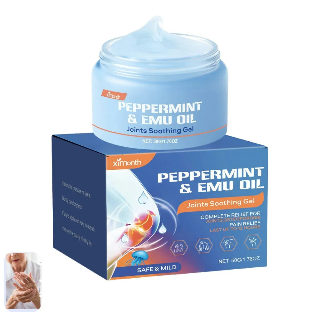 50g tube of joint soothing gel with menthol and emu oil active ingredients.