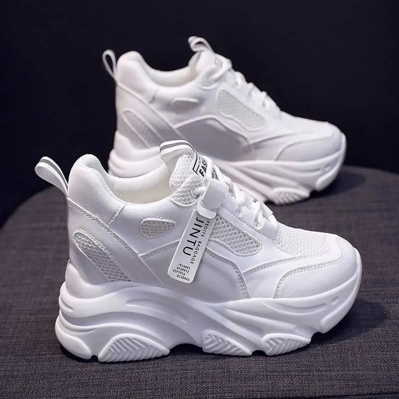 Women's black mesh platform casual shoes with hollow out design and toe holder style