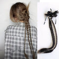 Wig with scratch clip boxing braid in protein silk natural black colour 60 cm length