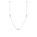 Women's 925 sterling silver pearl necklace in silver colour with round pendant, light luxury style