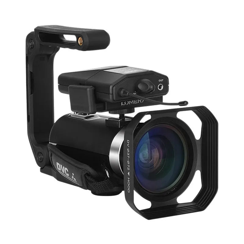Black digital night vision camera with 3 inch LCD screen and 37mm lens mount