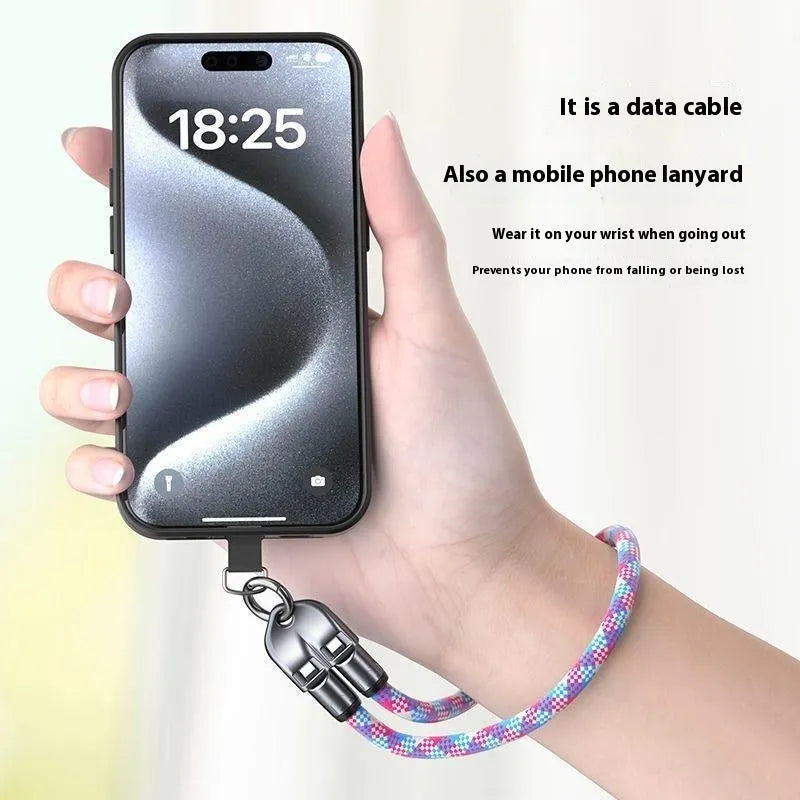 Cherry Blossom rechargeable phone lanyard data cable two-in-one Type-C nylon 1.2m