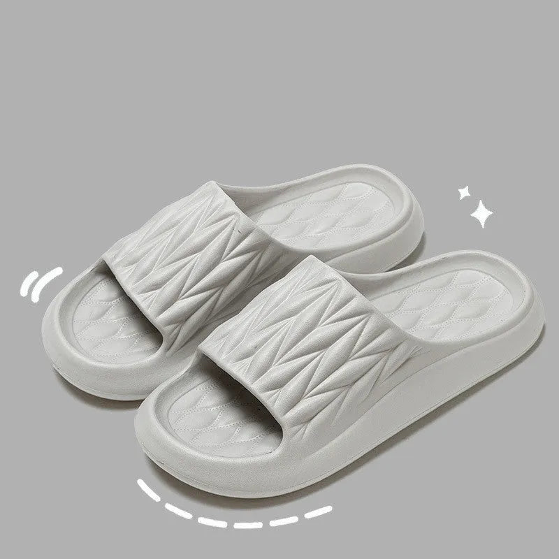 Leaf texture design EVA slippers in multiple colours for indoor summer and bathroom use