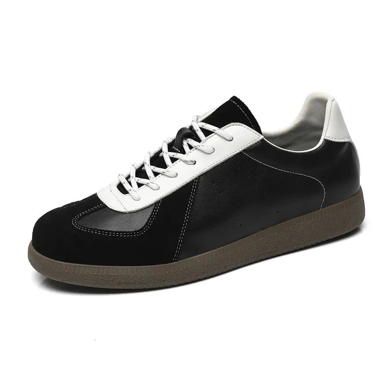 Niche Sports men's casual broad shoes genuine leather round toe black colour side view