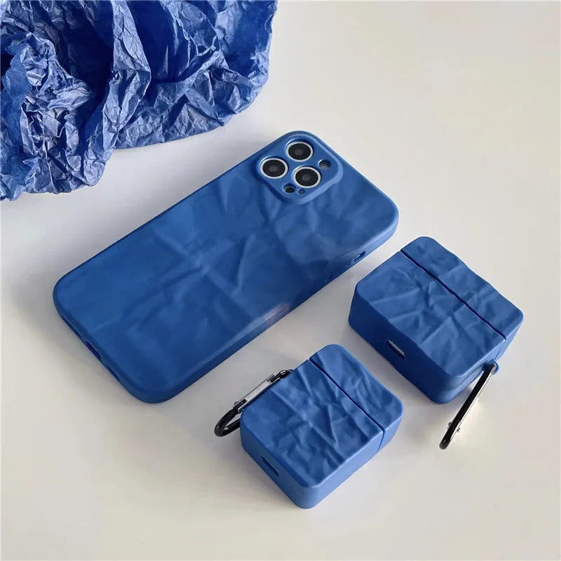 Klein Blue art TPU protective case for Apple AirPods, blue colour, soft shell design.