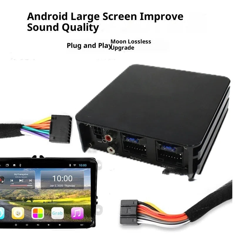 Black car modification lossless DSP amplifier audio processor 8x75W 12V compact size 12x12x4cm