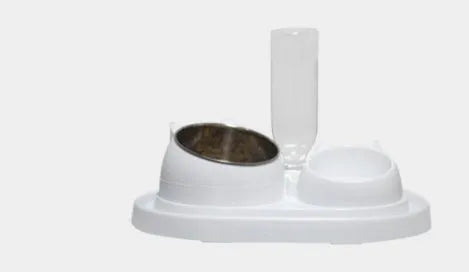 Raised cat food bowl with 304 stainless steel inner bowl, food-grade PC body, 200ml capacity, colour options