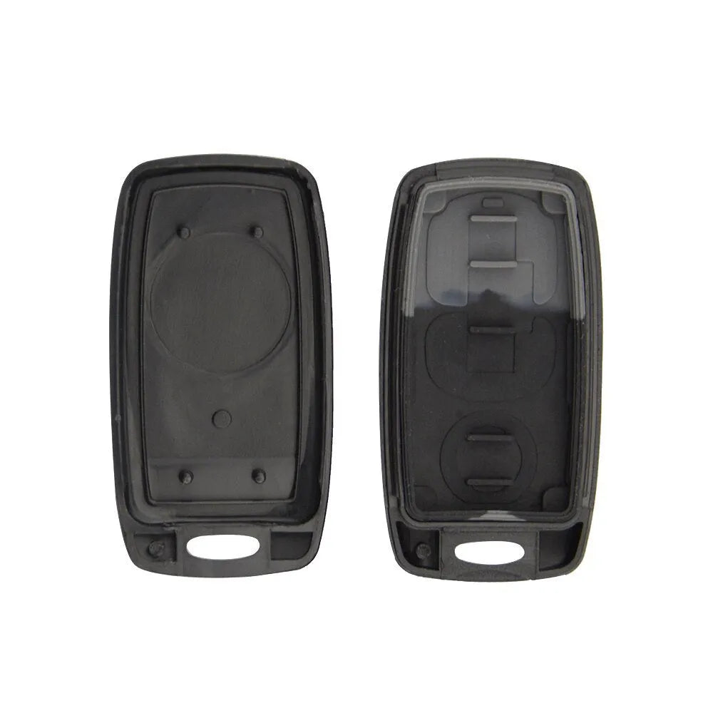 Black Mazda two button remote control shell with copper key blade and button skin