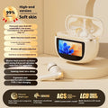 Wireless Bluetooth noise reduction headset in black with digital display and breathing light