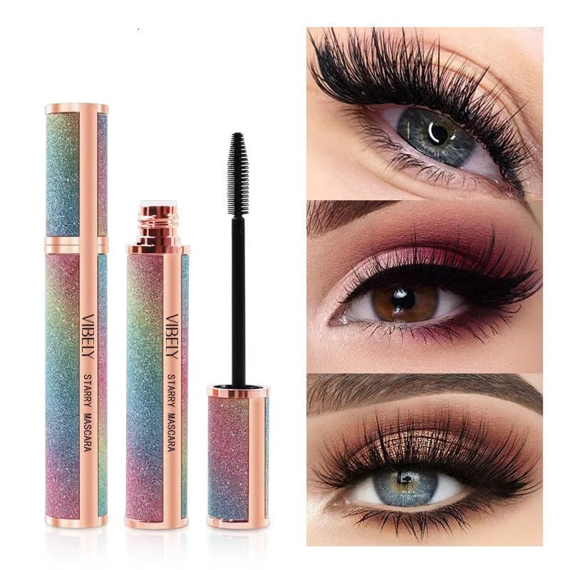 4D waterproof black mascara with applicator for long thick curling eyelashes