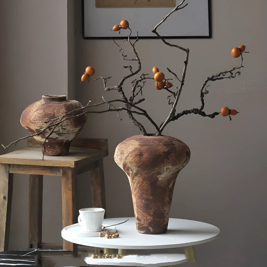Handmade ceramic retro distressed vase decoration, multiple sizes available, vintage style
