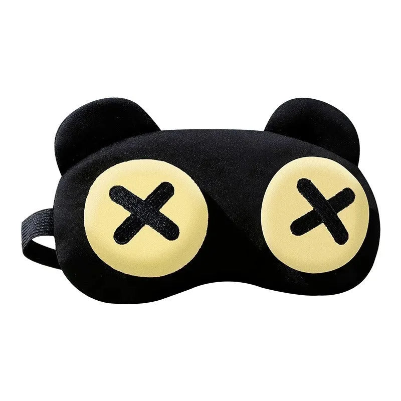 Funny polyester eye mask with bear design for sleep blocking light and ventilating, available in four bear face styles