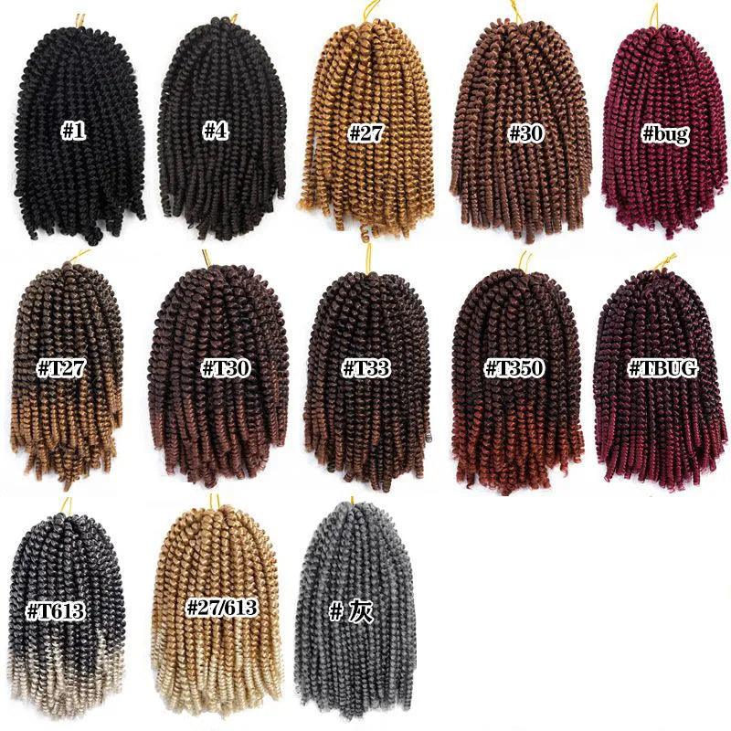 110g chemical fibre hair extensions, 8 inch clip-in synthetic hairpieces in 1B, 27, 30 and 350 colours