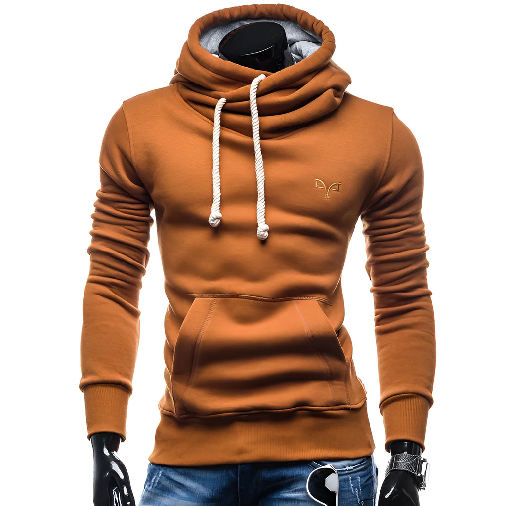 Solid colour polyester sweatshirt with embroidery detail in dark grey – front view