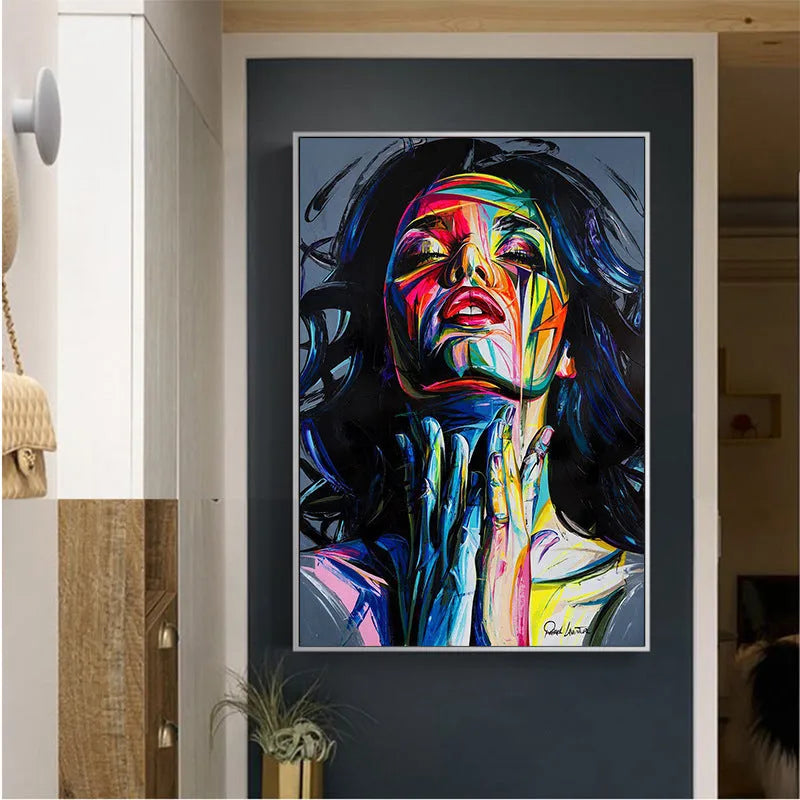 Black smokey girl theme personal portrait oil painting wall art decoration