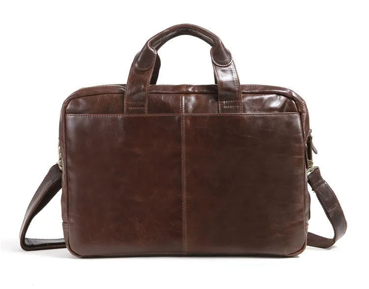 Brown first layer cowhide men's business briefcase 18 inch size laptop bag