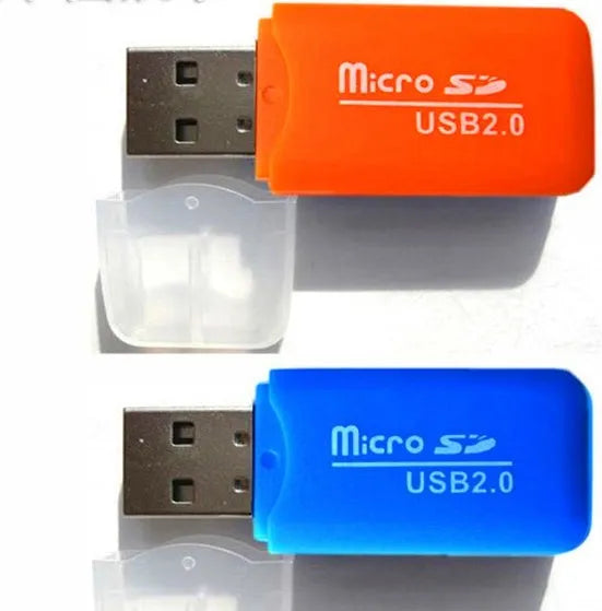 Mini USB TF card reader with SD transfer adapter for MicroSD memory cards