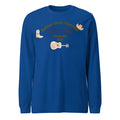Men's blue loose fit round neck sweater with printed letter patterns in Japanese Korean casual style