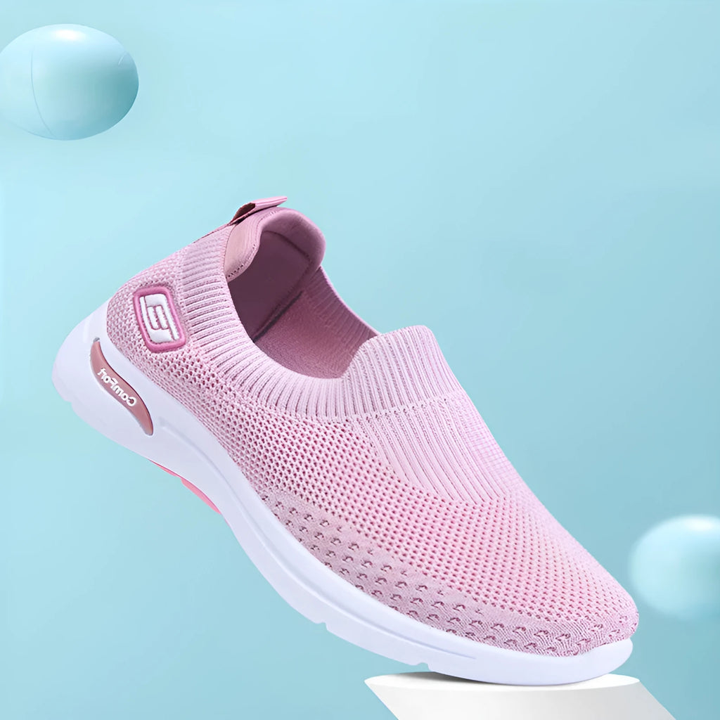 Women's casual soft bottom breathable mesh sneakers flat heel PVC sole in solid colour