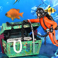 Large plastic aquarium landscaping decoration cave in green for fish tank