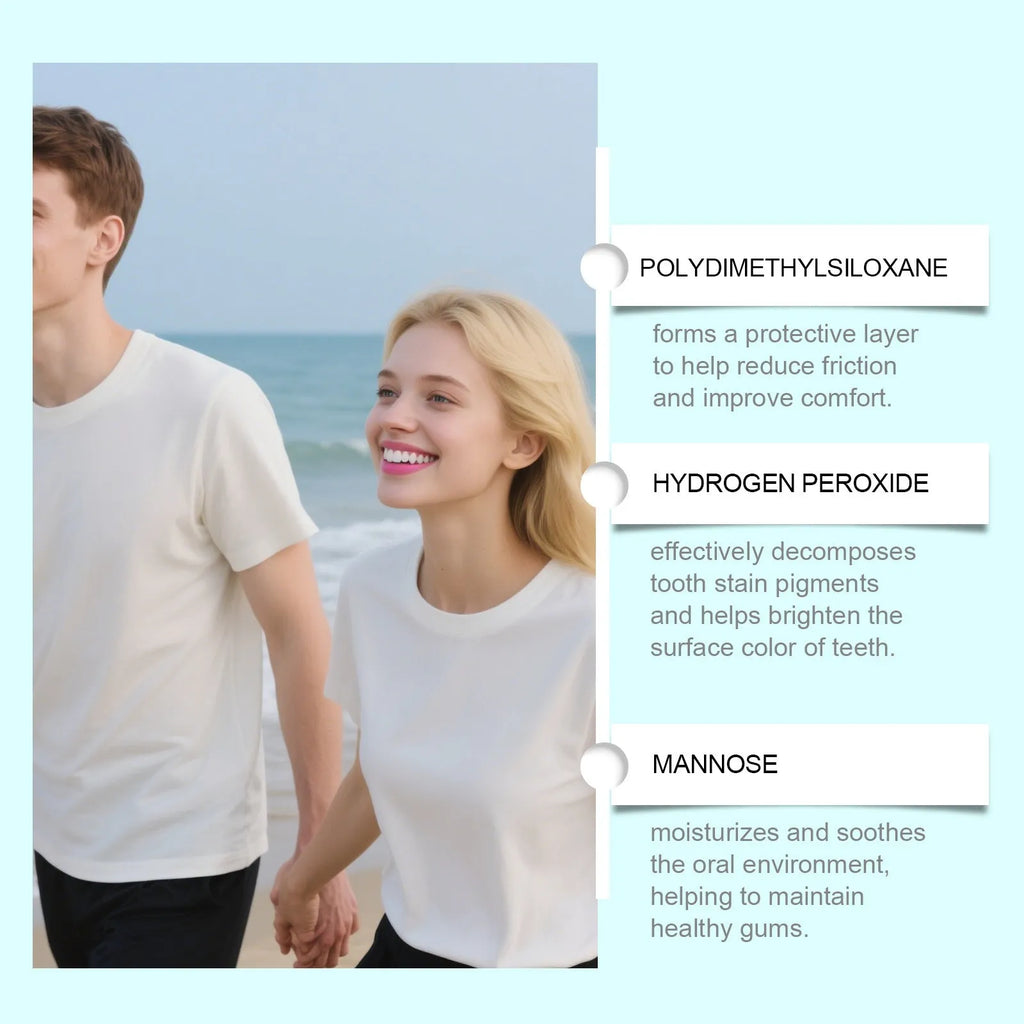 ORALHOE teeth whitening strips set with colorimetric card in a white and blue pack