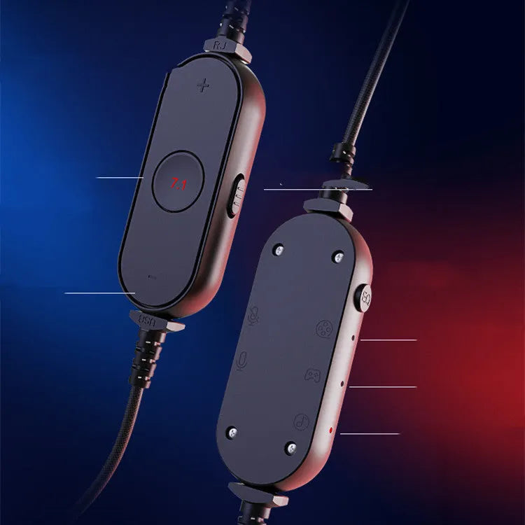 H6 Black USB wired gaming headset with omnidirectional capacitive microphone and 48kHz sampling frequency