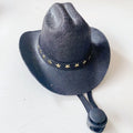 British cowboy hat for pets in non woven fabric with decorative velvet belt