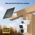 Outdoor wireless security camera with solar panel, 6MP full colour night vision and 10x zoom, white ball machine design