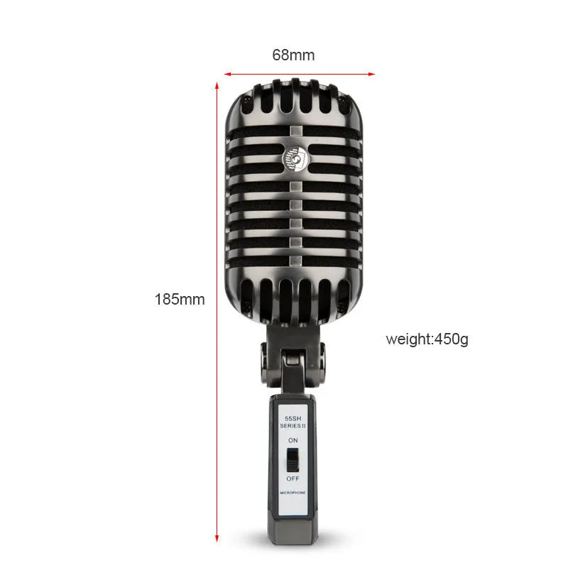 Professional wireless condenser microphone for karaoke and recording with cardioid pattern.