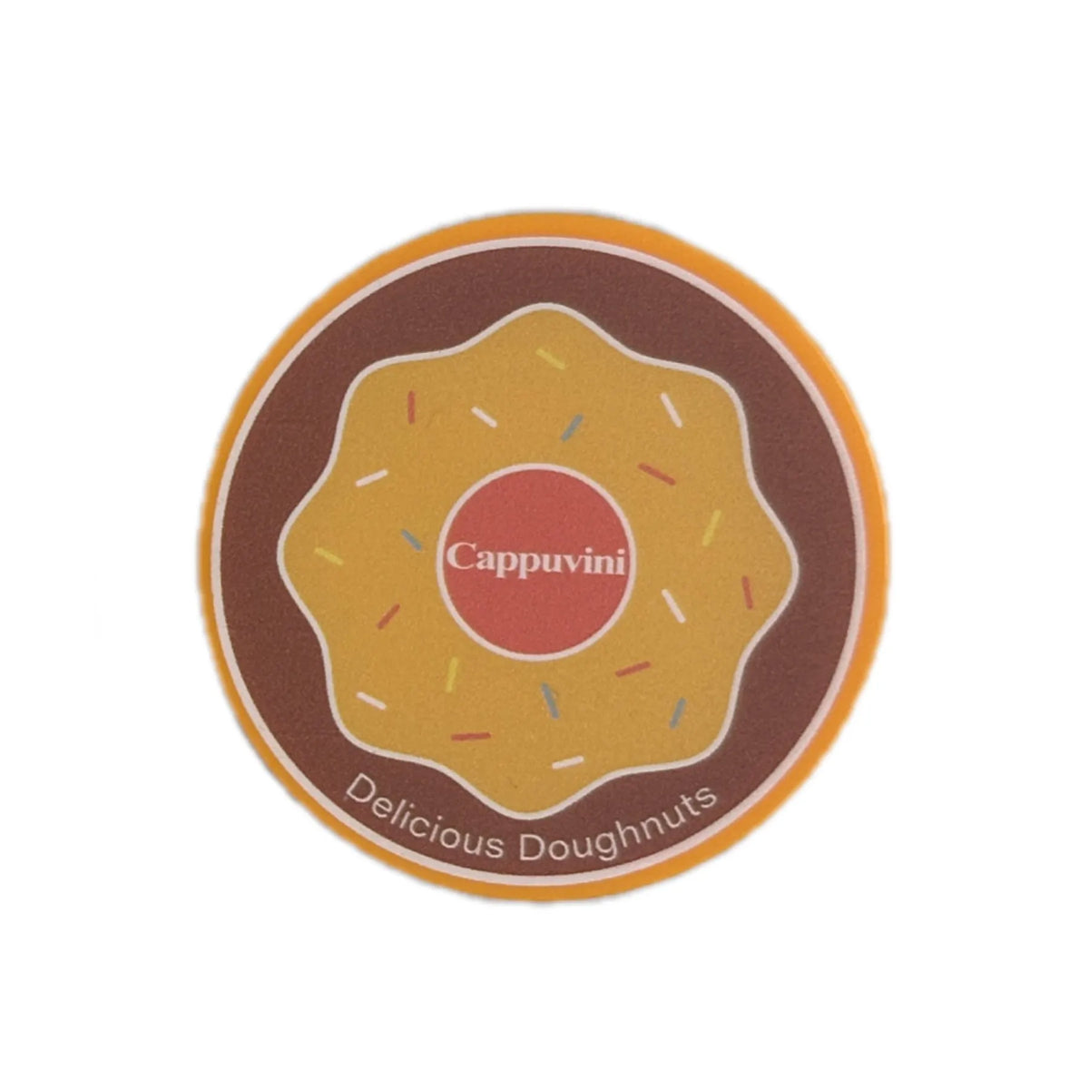 Mini donut eye shadow palette with three pink and brown shades in matte and glittering finishes, compact for daily makeup use
