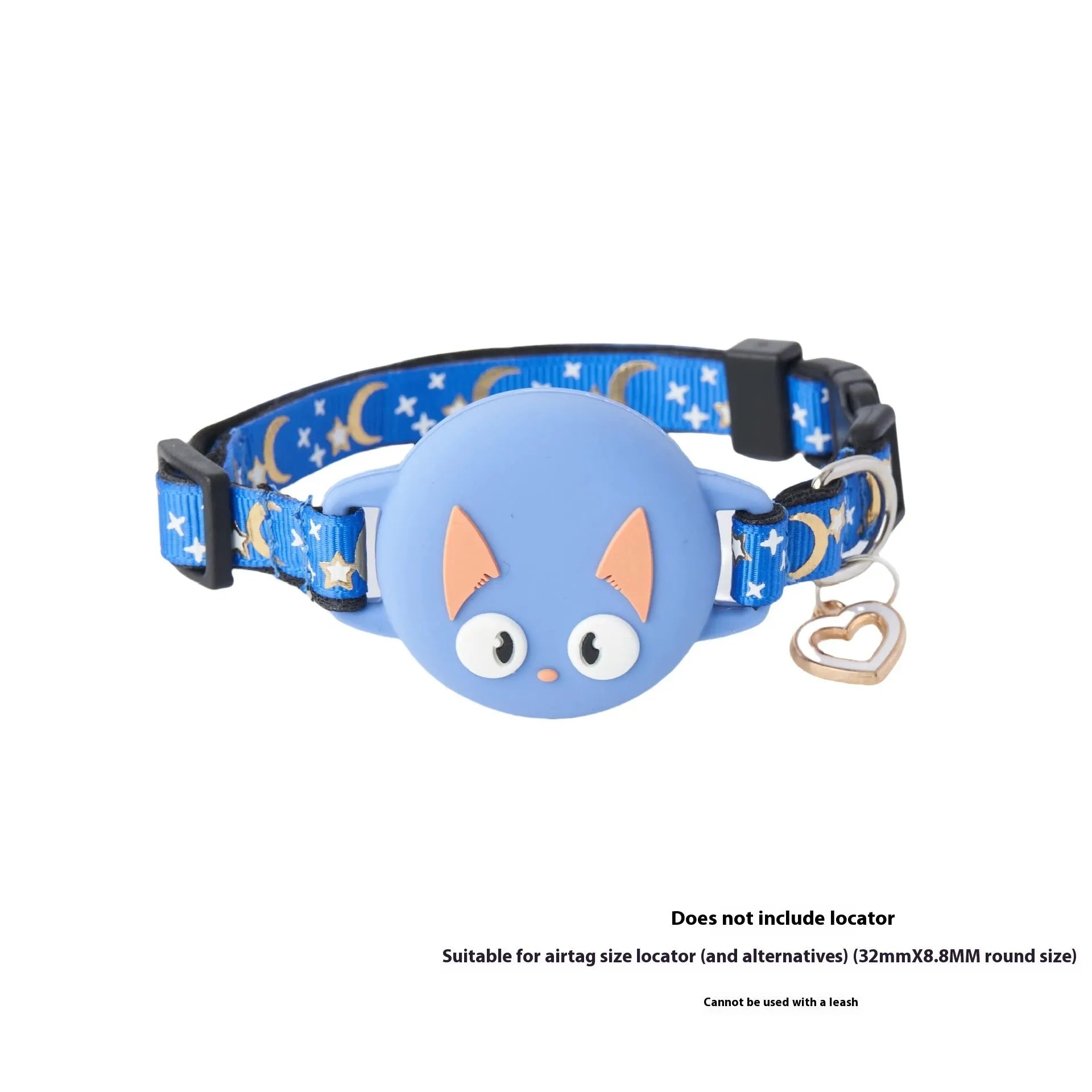 Adjustable plastic cat collar with integrated Apple AirTag protective case in pink colour.