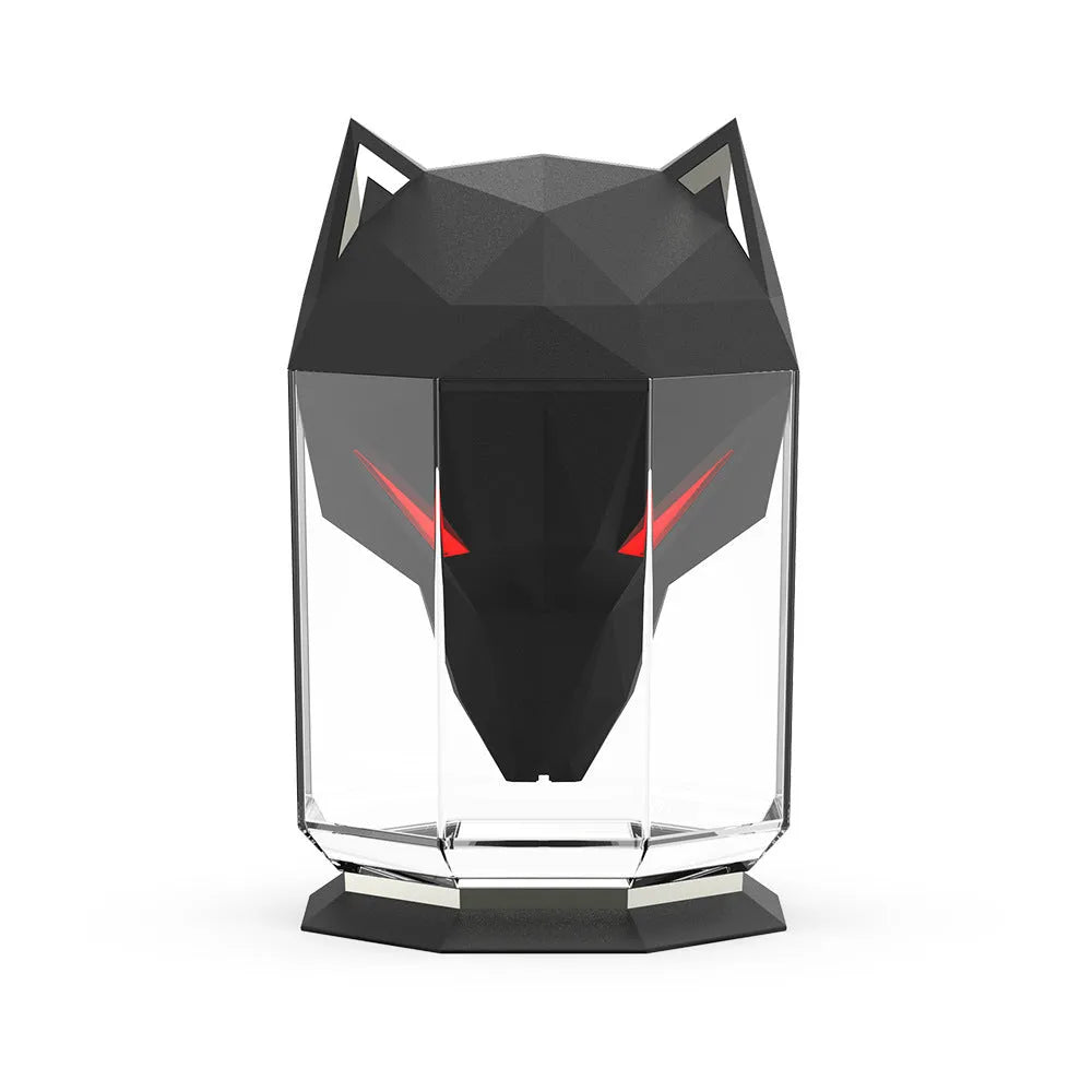 War Wolf ultrasonic desktop humidifier with colourful lights and USB cable