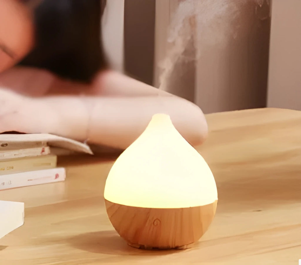 Wood grain finish USB aroma diffuser with 100ml water tank capacity