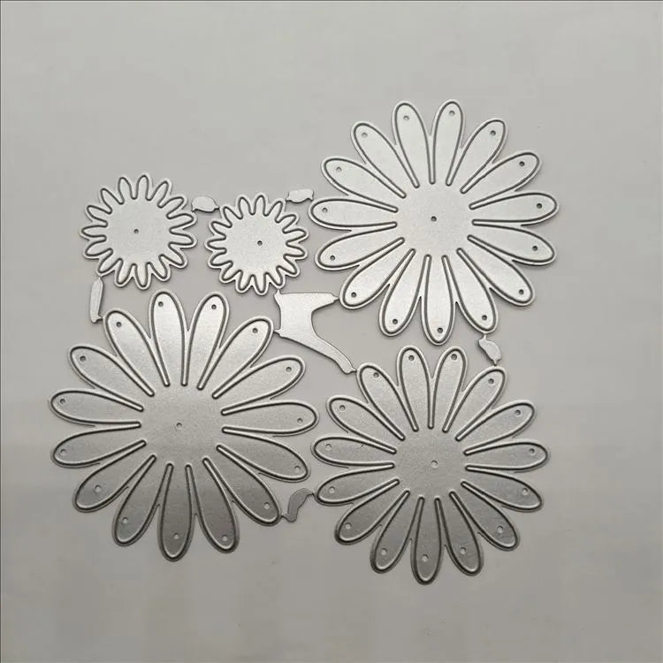 Silver high carbon steel cutting knife mold with flower etching pattern for cake decorating