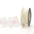 Fishtail yarn ribbon roll with colourful wave floral pattern in mesh material
