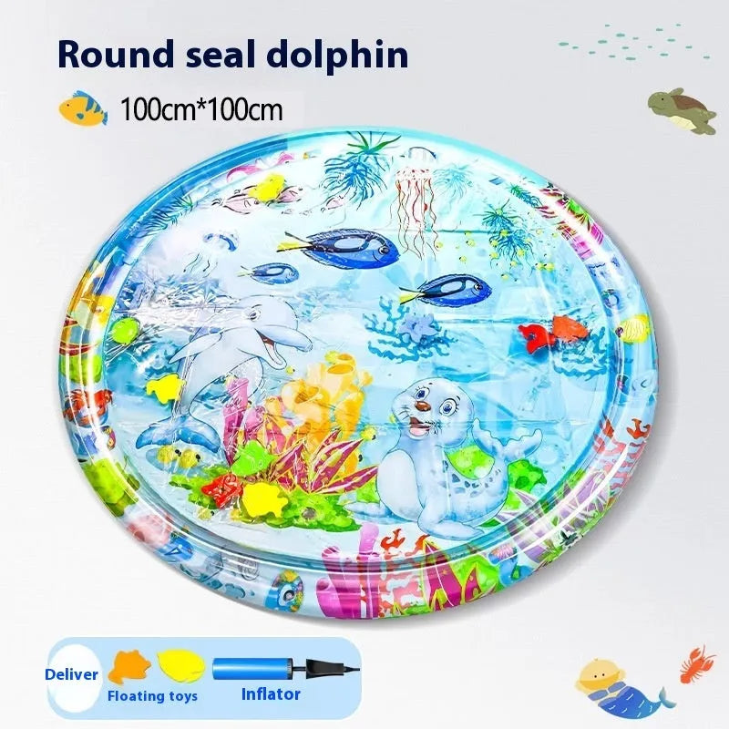 Summer cooling pet water bed PVC ice pad for cats with shark pirate ship design, 100cm size