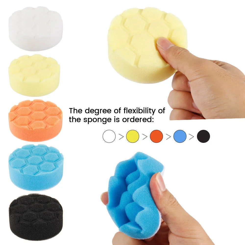 Car Polishing Disc Wool Pad Flat Wave Sponge Wool Ball 80mm 3 Inch M10 Back Fleece for Auto Detailing