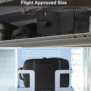 Boarding bag travel computer backpack water repellent Derm black 36-55L airpillow straps sewing line detail
