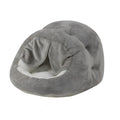 Semi-closed plush cat kennel with door curtain in Gray colour option