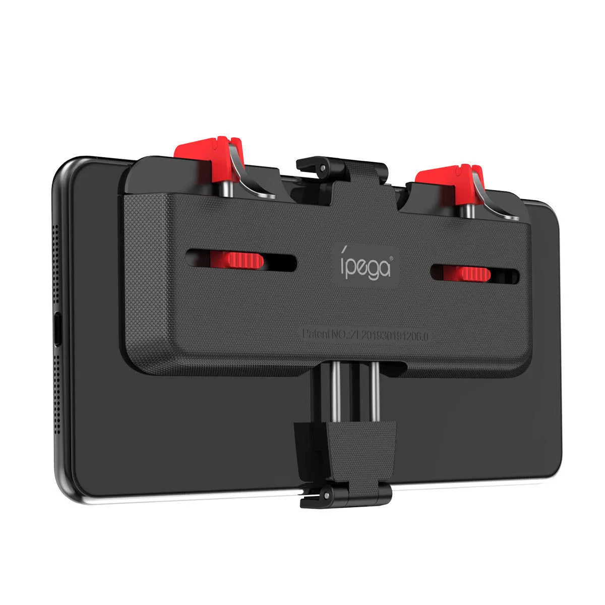 Black PG-9137 mobile phone gaming trigger attachment with adjustable metal button and telescopic clip