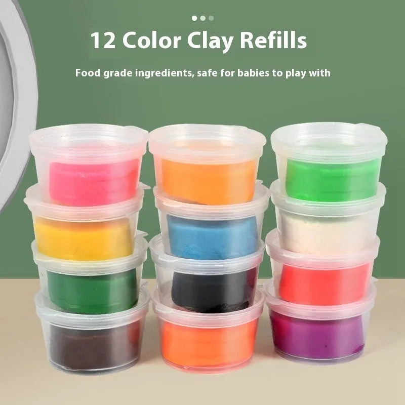 24 colour 1200g canned plasticene clay set for children 4-6 years old with thermal shrink film seal
