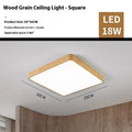 Nordic LED Wood Grain Colour Simple Modern Iron Art Bedroom Light with Electrodeless Dimming and Tmall Genie Smart Control for Study