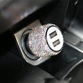 Diamond pattern car USB charger for cigarette lighter socket in five colour options